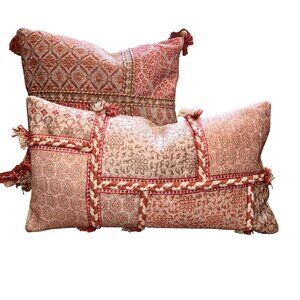 Custom Bohemian Luxury Throw Pillows Multi-pattern Corals Creams Taj Mahal Style